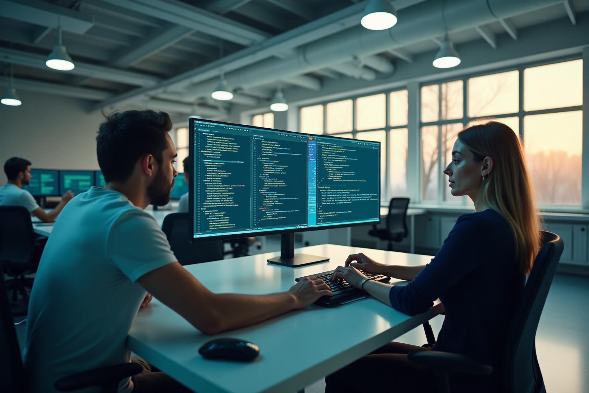 Senior developers collaborating on a Proptech project